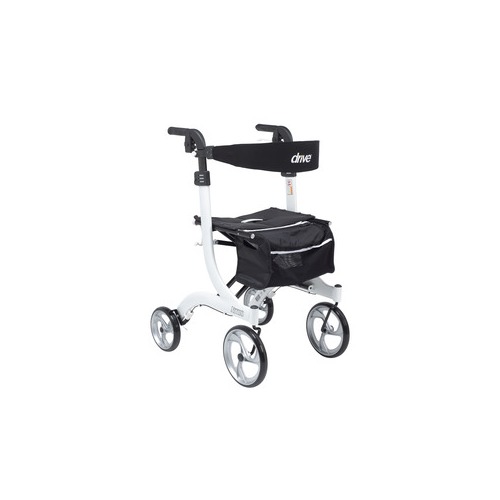 Drive Medical Nitro Euro Style Walker Rollator, Tall, White